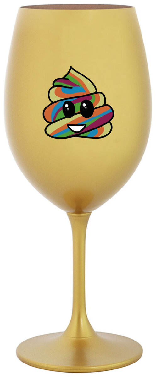 DUHOVÉ VESELÉ EE - zlatá sklenička na víno 350 ml