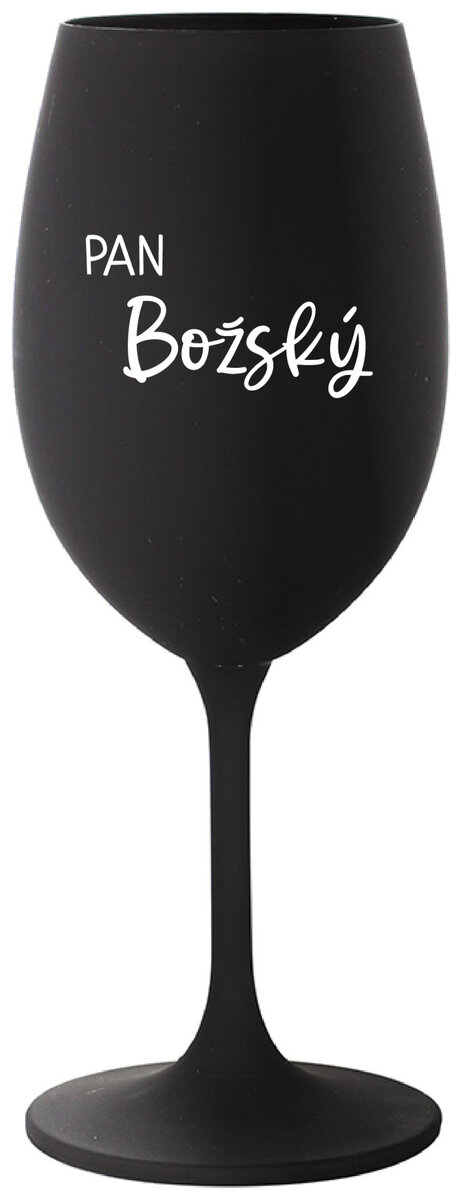 PAN BOŽSKÝ - černá sklenička na víno 350 ml