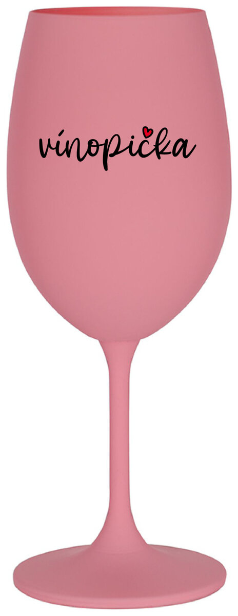 VÍNOPIČKA - růžová sklenička na víno 350 ml