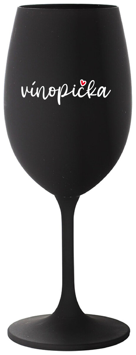 VÍNOPIČKA - černá sklenička na víno 350 ml