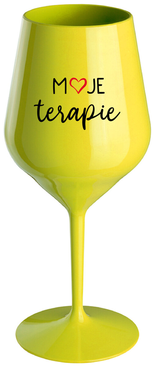 MOJE TERAPIE - žlutá nerozbitná sklenička na víno 470 ml