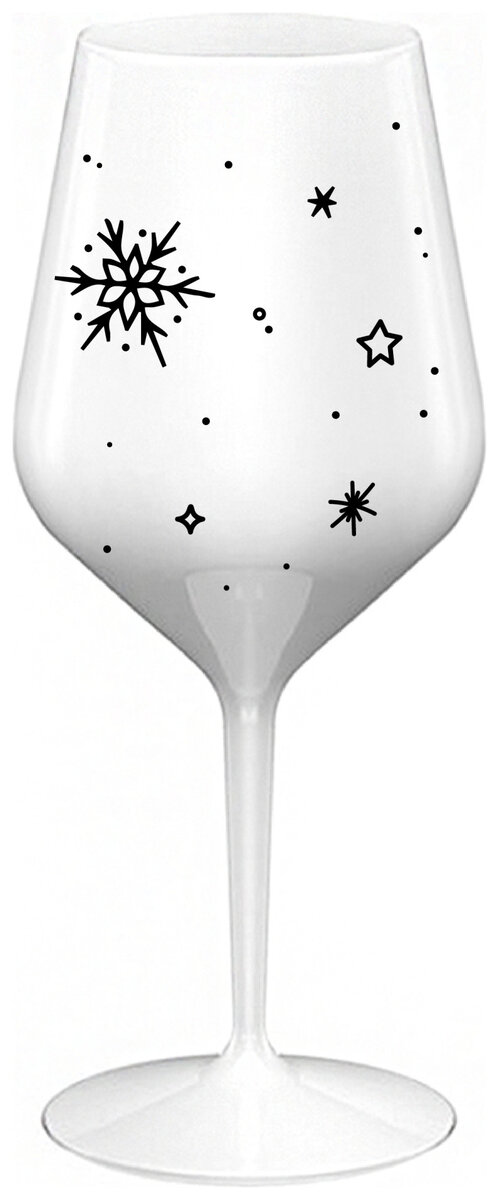 ZIMĚNKA - bílá nerozbitná sklenička na víno 470 ml