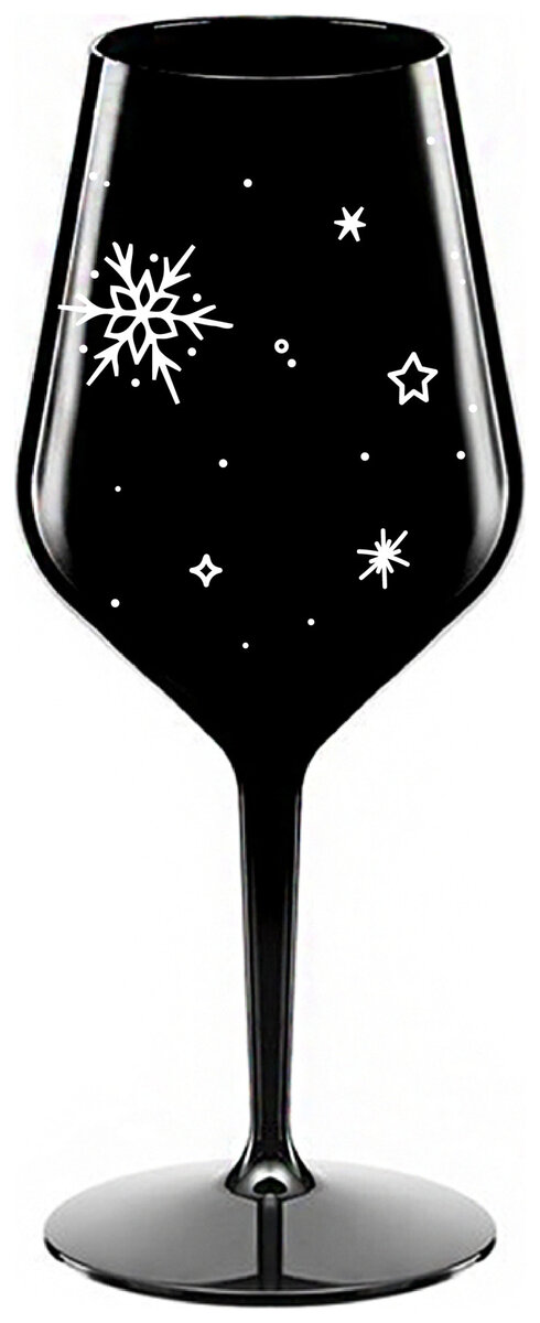ZIMĚNKA - černá nerozbitná sklenička na víno 470 ml