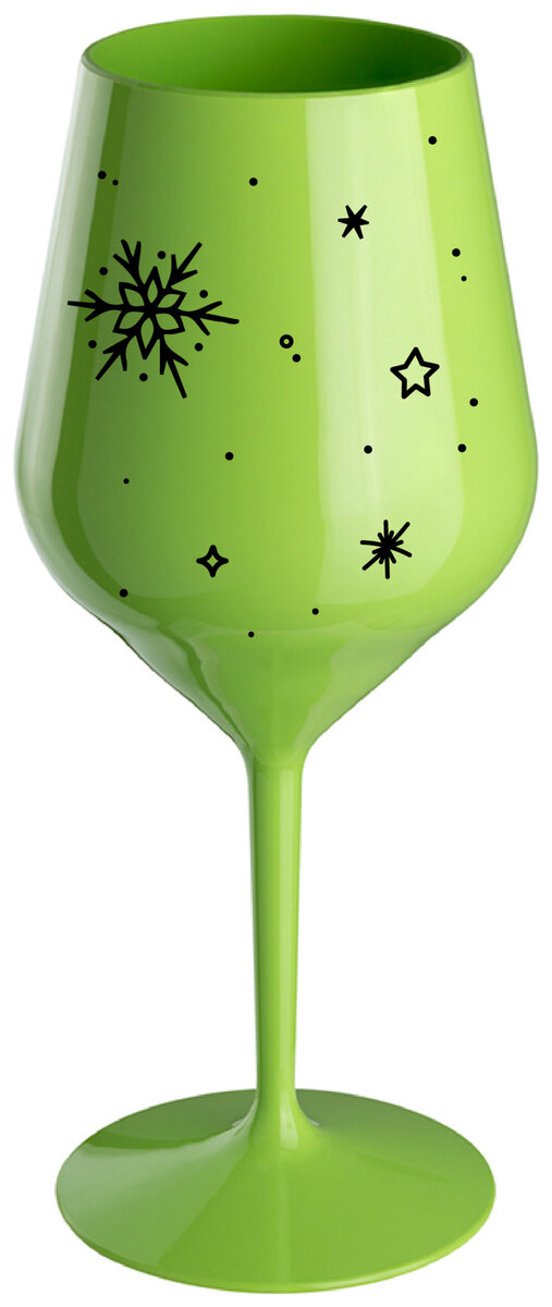 ZIMĚNKA - zelená nerozbitná sklenička na víno 470 ml