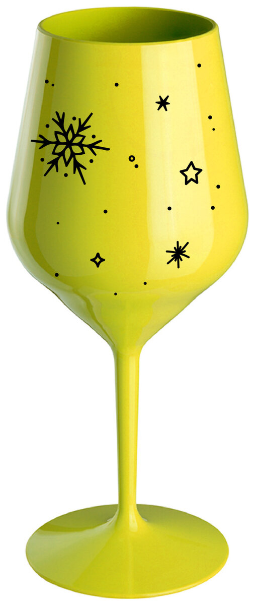 ZIMĚNKA - žlutá nerozbitná sklenička na víno 470 ml