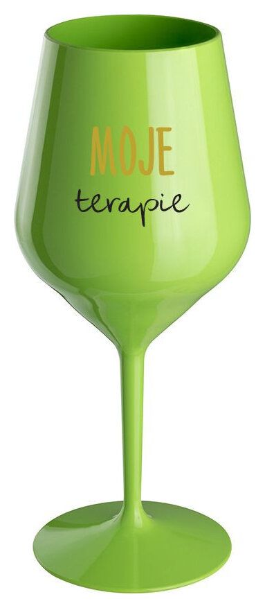 MOJE TERAPIE - zelená nerozbitná sklenička na víno 470 ml