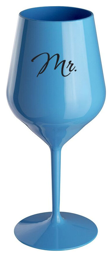 MR. - modrá nerozbitná sklenička na víno 470 ml