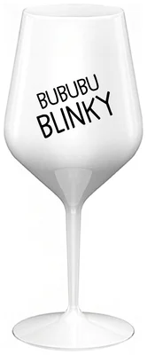 BUBUBUBLINKY - bílá nerozbitná sklenička na víno 470 ml