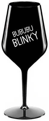 BUBUBUBLINKY - černá nerozbitná sklenička na víno 470 ml