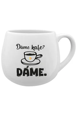 DÁME KAFE? DÁME. - bílý keramický hrníček 300 ml