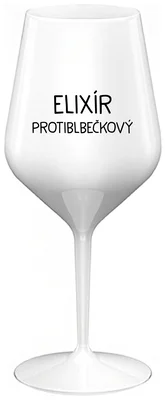 ELIXÍR PROTIBLBEČKOVÝ - bílá nerozbitná sklenička na víno 470 ml