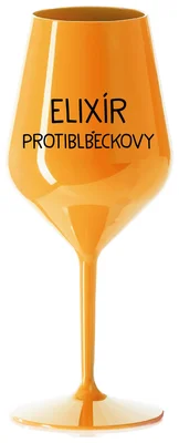 ELIXÍR PROTIBLBEČKOVÝ - oranžová nerozbitná sklenička na víno 470 ml