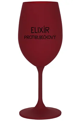 ELIXÍR PROTIBLBEČKOVÝ - tyrkysová sklenice na víno s nápisem 350 ml