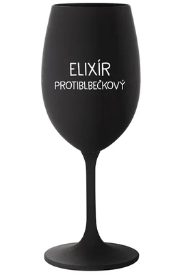 ELIXÍR PROTIBLBEČKOVÝ - tyrkysová sklenice na víno s nápisem 350 ml