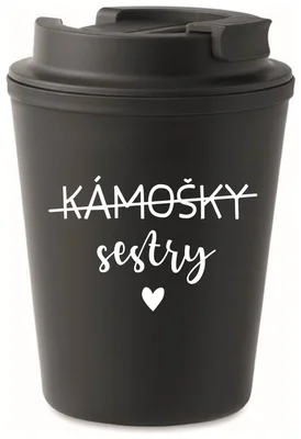 KÁMOŠKY SESTRY - černý termohrnek 300 ml