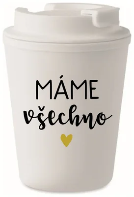 MÁME VŠECHNO - bílý termohrnek 300 ml