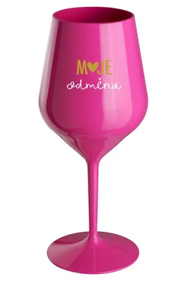 MOJE ODMĚNA - modrá nerozbitná sklenička na víno 470 ml