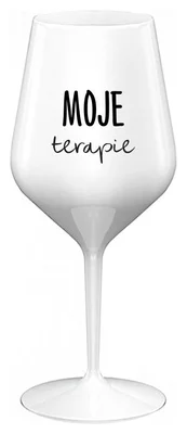 MOJE TERAPIE - bílá nerozbitná sklenička na víno 470 ml