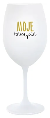 MOJE TERAPIE - bílá  sklenička na víno 350 ml