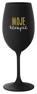 MOJE TERAPIE - černá sklenička na víno 350 ml