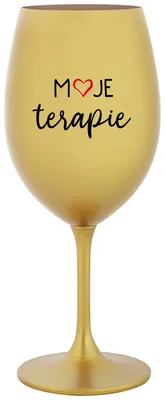 MOJE TERAPIE - zlatá sklenička na víno 350 ml