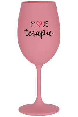MOJE TERAPIE - zlatá vtipná sklenička na víno 350 ml