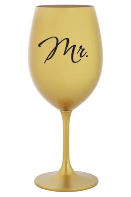 MRS. - bordo sklenička na víno s potiskem 350 ml