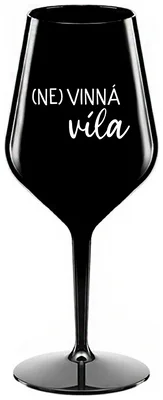 (NE)VINNÁ VÍLA - černá nerozbitná sklenička na víno 470 ml