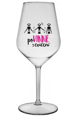 POVINNÉ CVIČENÍ - modrá nerozbitná sklenička na víno 470 ml
