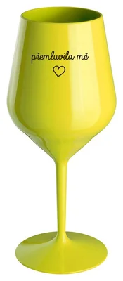 PŘEMLUVILA MĚ - žlutá nerozbitná sklenička na víno 470 ml