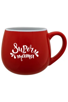 SUPER MÁMA (SPECIÁLNÍ EDICE) - červený keramický hrníček 300 ml