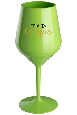 TEKUTÁ TERAPIE - červená nerozbitná sklenička na víno 470 ml