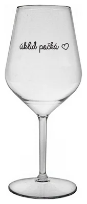ÚKLID POČKÁ - čirá nerozbitná sklenička na víno 470 ml