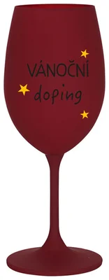 VÁNOČNÍ DOPING - bordo sklenička na víno 350 ml