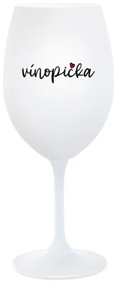 VÍNOPIČKA - bílá  sklenička na víno 350 ml