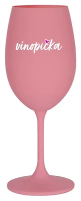 VÍNOPIČKA - růžová sklenička na víno 350 ml