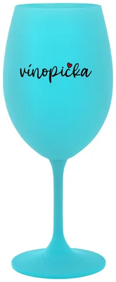 VÍNOPIČKA - tyrkysová sklenička na víno 350 ml