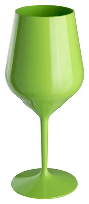 Zelená nerozbitná plastová sklenička na víno 470 ml
