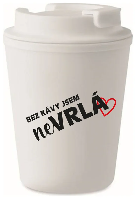 BEZ KÁVY JSEM NEVRLÁ - bílý termohrnek 300 ml