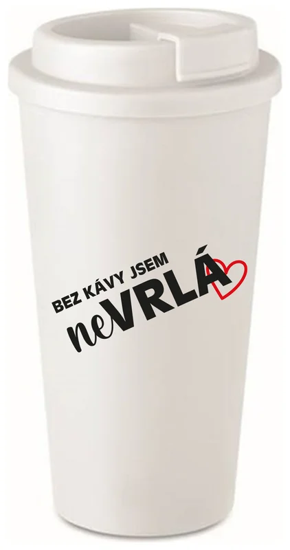 BEZ KÁVY JSEM NEVRLÁ - bílý termohrnek 475 ml