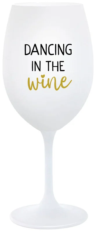 DANCING IN THE WINE - bílá  sklenička na víno 350 ml