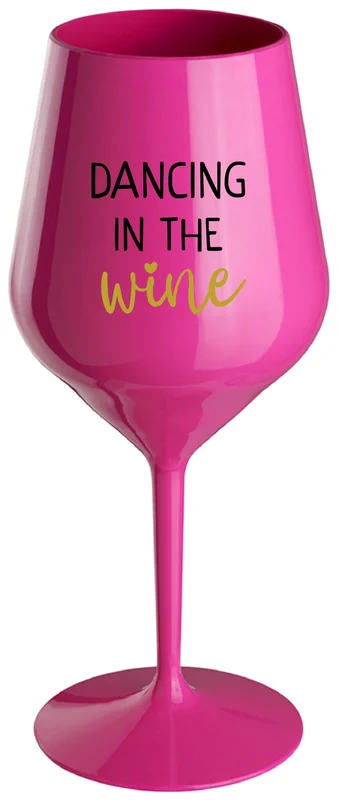 DANCING IN THE WINE - růžová nerozbitná sklenička na víno 470 ml