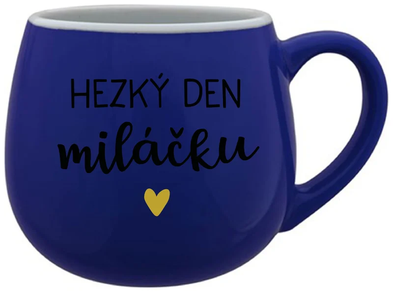 HEZKÝ DEN MILÁČKU - modrý keramický hrníček 300 ml