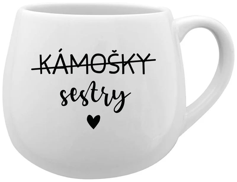 KÁMOŠKY SESTRY - bílý keramický hrníček 300 ml