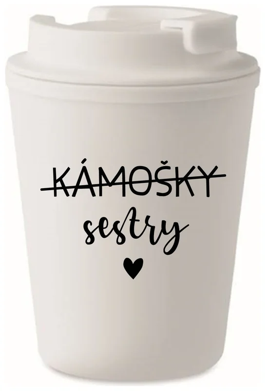 KÁMOŠKY SESTRY - bílý termohrnek 300 ml