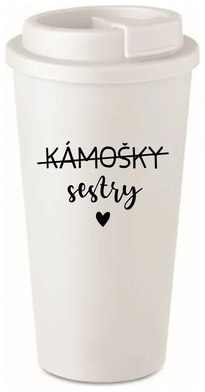 KÁMOŠKY SESTRY - bílý termohrnek 475 ml