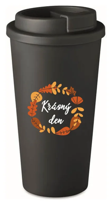 KRÁSNÝ DEN (PODZIM) - černý termohrnek 475 ml