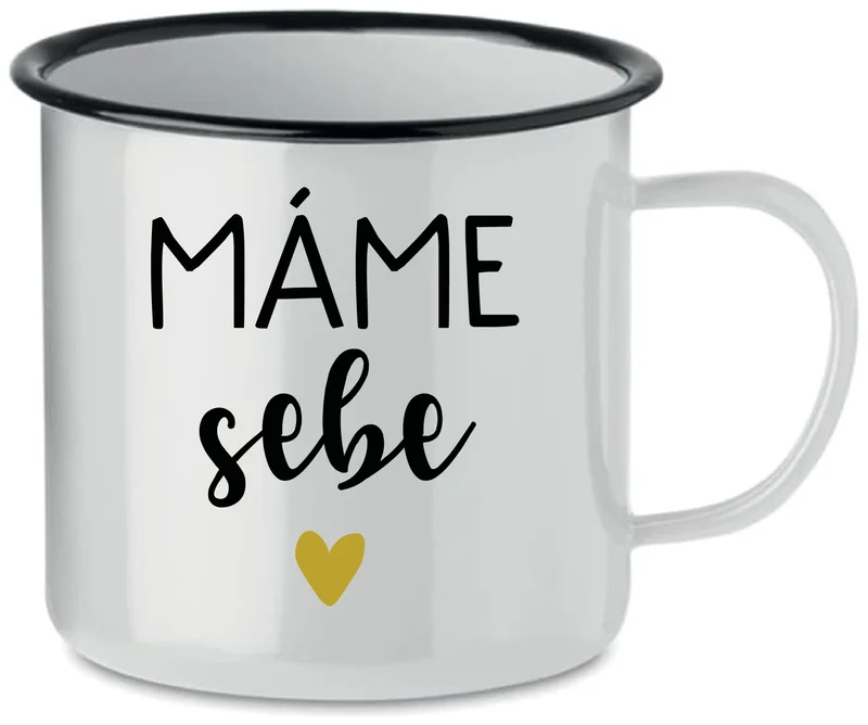 MÁME SEBE - bílý plecháček 350 ml