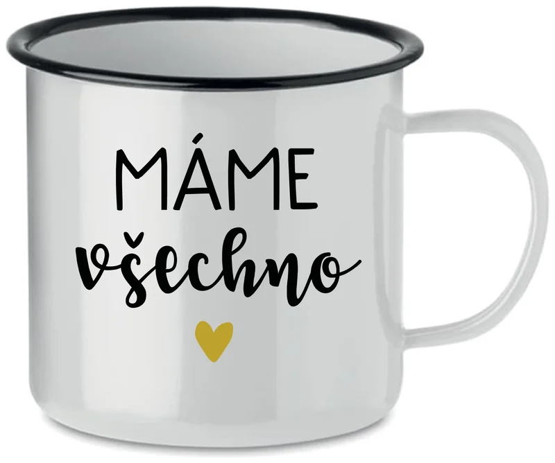 MÁME VŠECHNO - bílý plecháček 350 ml