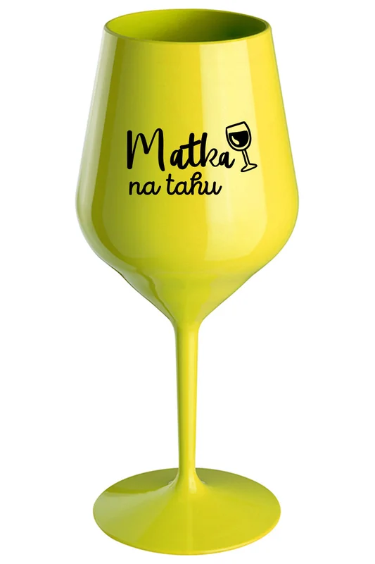 MATKA NA TAHU - žlutá nerozbitná sklenička na víno 470 ml
